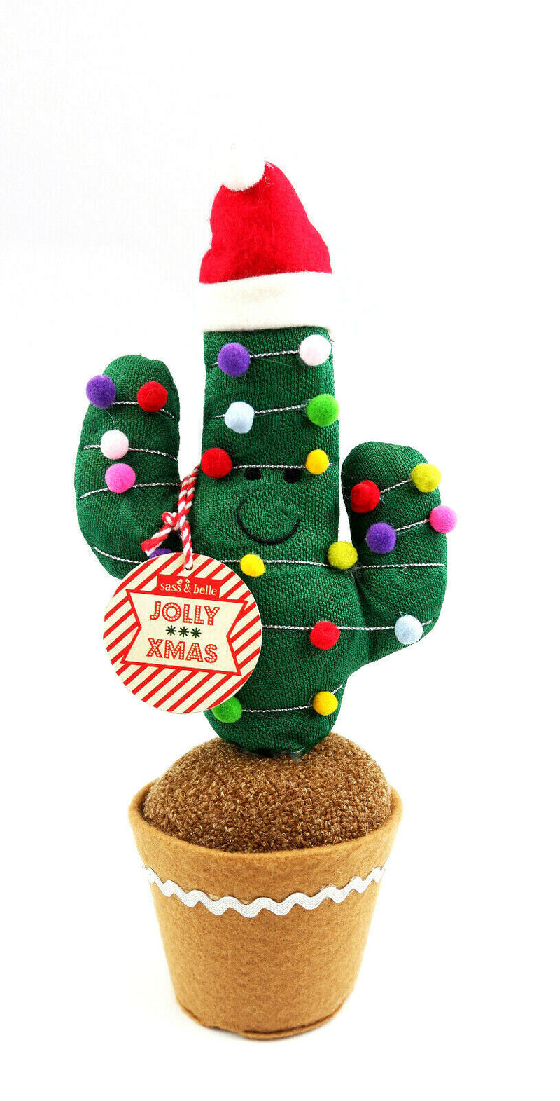 Sass and Belle Large Knitted Festive Cactus Christmas Decoration Funky