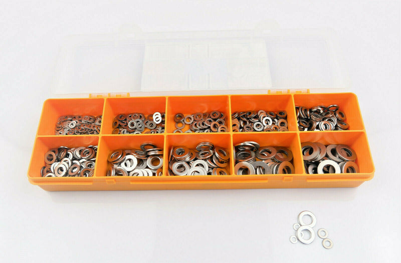 580 pcs A2 Stainless Steel form a washer kit set M3 M4 M5 M6 M8 M10 4mm 5mm 6mm