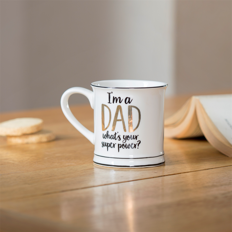 Sass & Belle I'm A Dad, What's Your Super Power? Ceramic Gift Boxed Mug Father