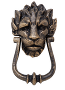 Cast Iron No.10 Downing Street Doorknocker Antique Brass Lion Head Front Door