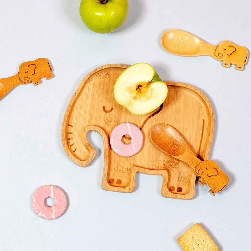 Sass & Belle Kids Childrens Bamboo Plate Tractor, Elephant, Tiger Eco Friendly