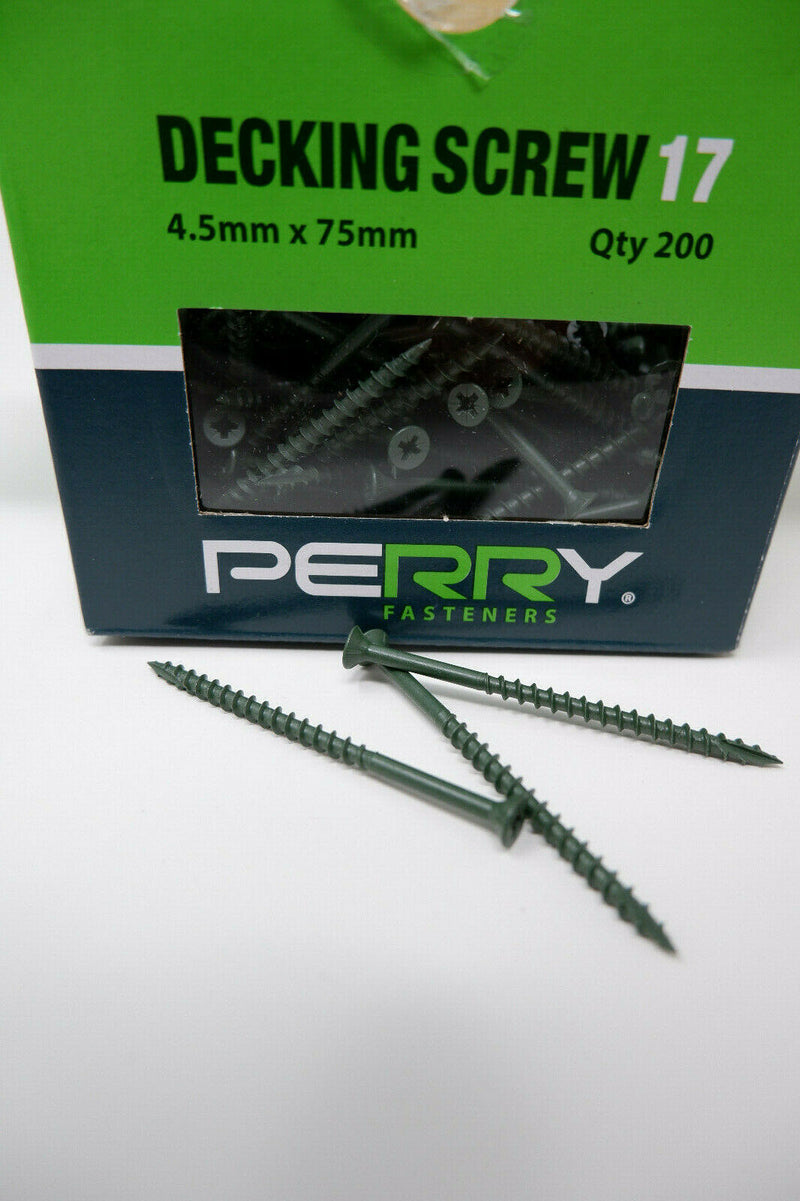 Green Decking Screws 50-75 mm Weather Treated Pozi Countersunk Fencing Fasteners