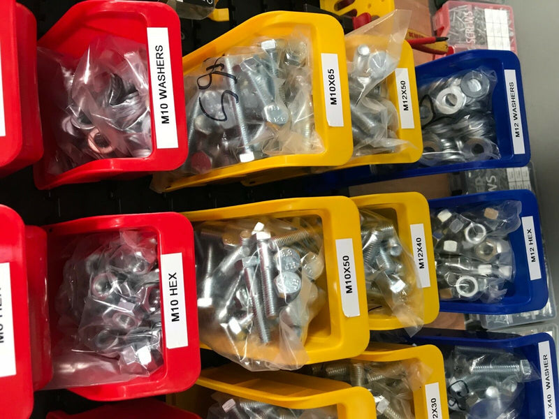 1,830 Piece M8, M10, & M12 Nut, Bolt & Washer Workshop Assortment