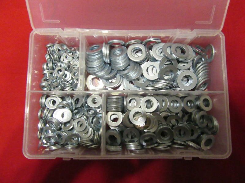 550 Piece M6 M8 M10 M12 Assortment Kit box of Form A Thick Zinc Washers