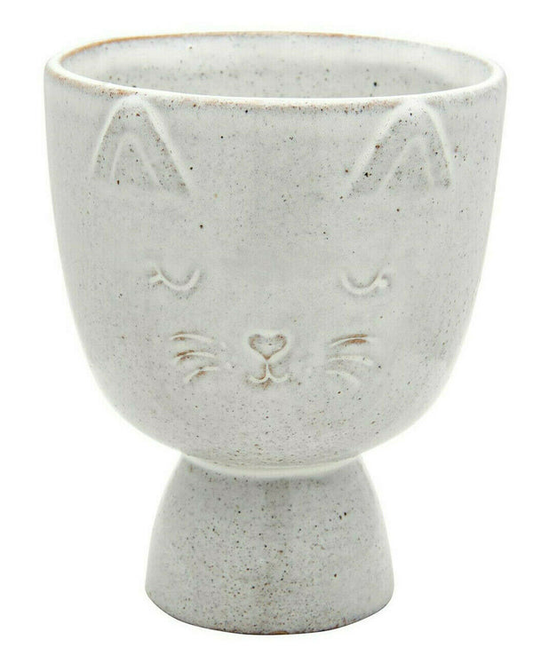 Sass & Belle Speckled Cat Stone Grey Ceramic Planter Plant Indoor Pot Holder