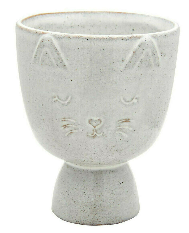 Sass & Belle Speckled Cat Stone Grey Ceramic Planter Plant Indoor Pot Holder