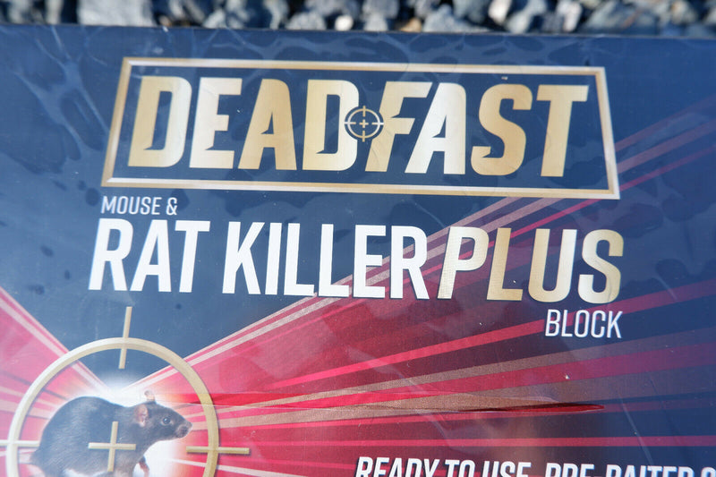 Deadfast Mouse Rat Killer Plus Poison, Paste Bait Blocks Pre Baited Station Trap