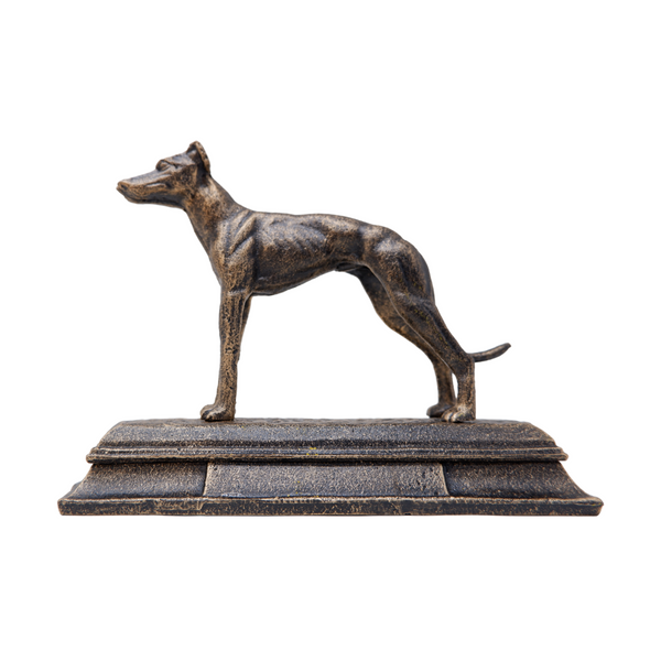 Cast Iron Greyhound Whippet Dog Statue Figure Trophy Fireplace Shelf Ornament