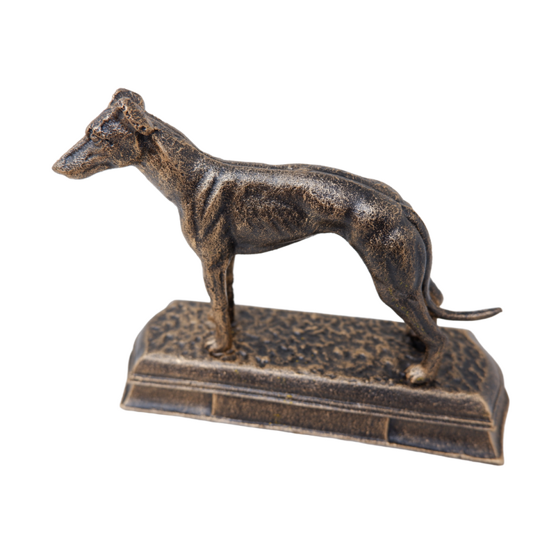 Cast Iron Greyhound Whippet Dog Statue Figure Trophy Fireplace Shelf Ornament
