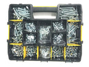 500 Piece Stanley Box 1/4 & 5/16 UNC ZINC NUTS BOLTS AND WASHER ASSORTMENT KIT