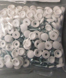 100 Pack Number Plate Plates Metal Screws & White Caps