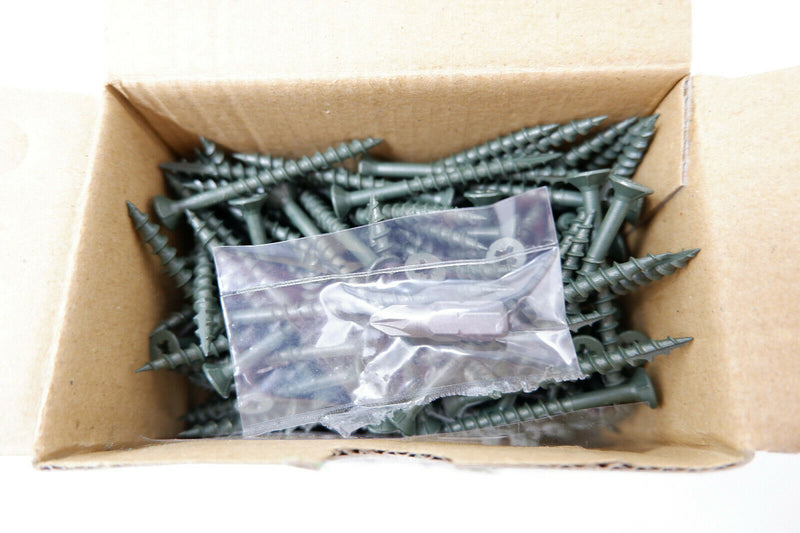 Green Decking Screws 50-75 mm Weather Treated Pozi Countersunk Fencing Fasteners