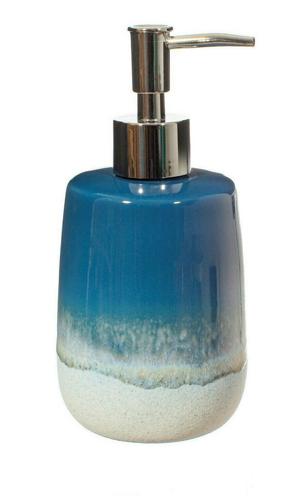 Sass & Belle Mojave Glaze Blue Soap Dispenser Bathroom Kitchen Utility Room