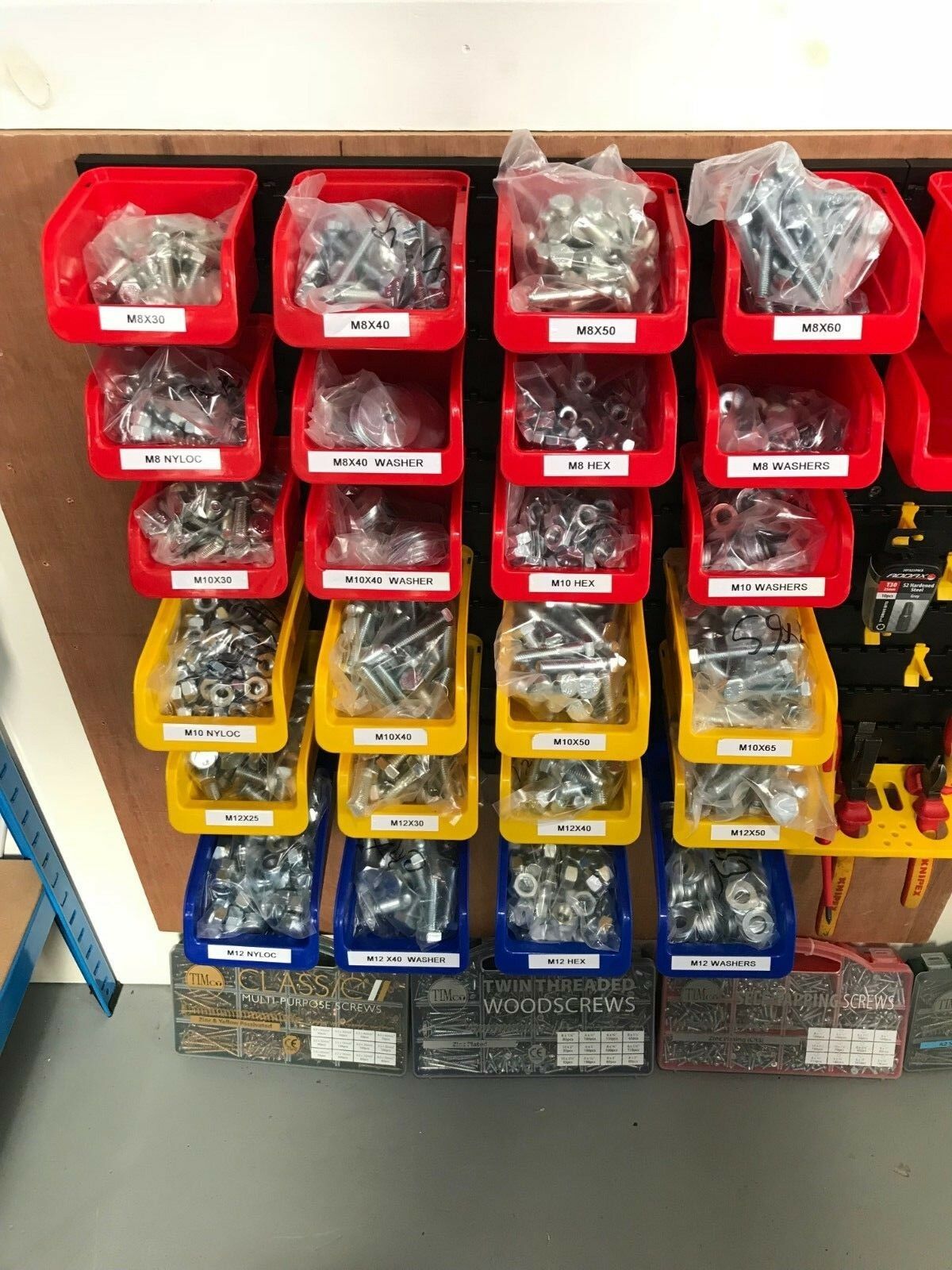 1,830-Piece M8, M10, M12 Nut, Bolt & Washer Assortment Kit - Grade 8.8 Zinc Plated Steel