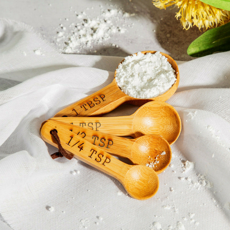 Sass & Belle Bamboo Measuring Spoons Baking Kitchen Tools Baker Cooking Weighing