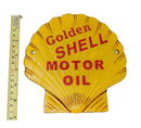 Cast Iron Golden Shell Motor Oil Wall Plaque Sign Shell shape Gasoline Garage