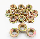 Metric Fine M10 x 1.25 Zinc Hexagon All Metal Manifold Flange Tri Lock Nuts 10.9