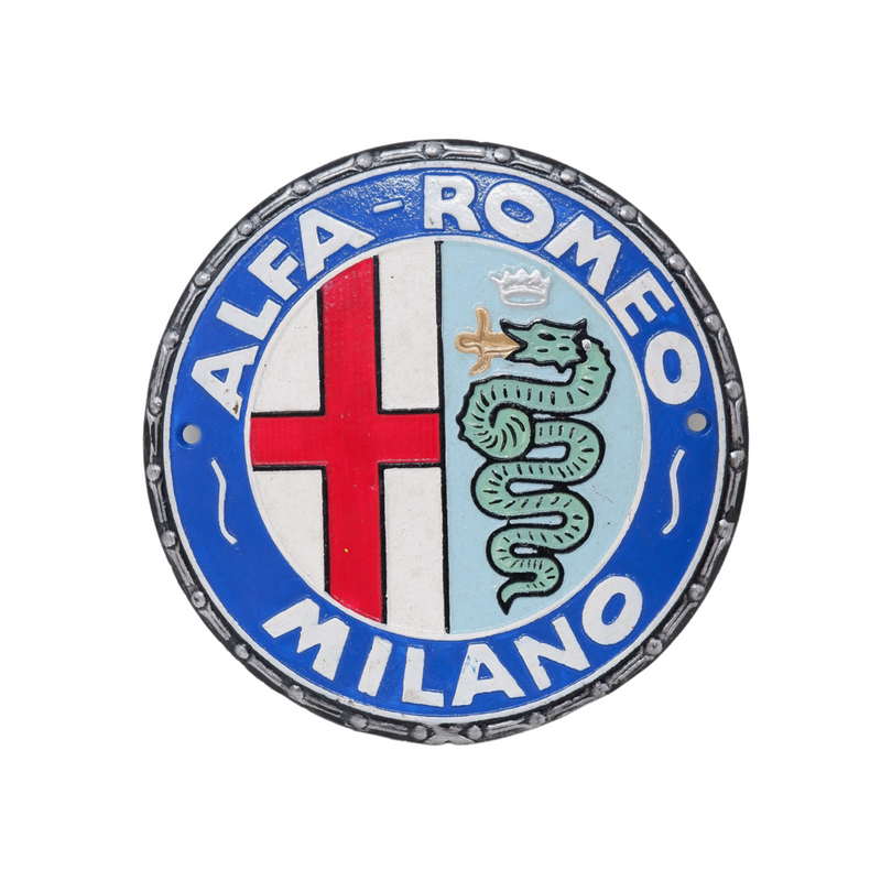 Cast Iron Alfa Romeo Milano Serpent Car Logo Plaque Wall Sign Garage Vintage