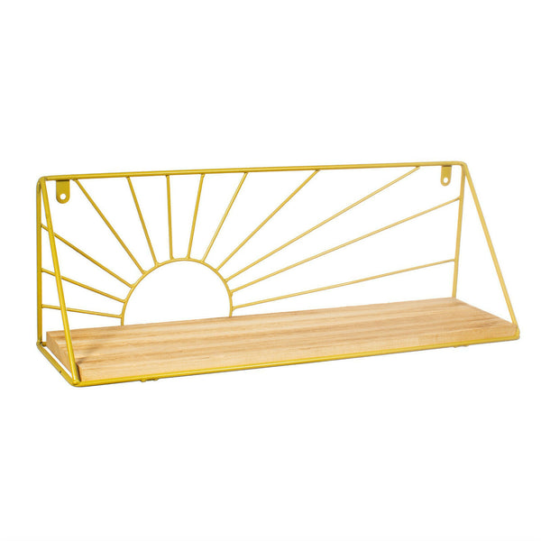 Sass & Belle Golden Sunset Shelf Modern Storage Hanging Hallway Shelves
