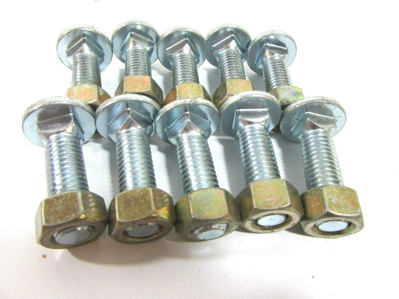 1/2 UNC x 1 1/2 Cup Square Bolts Bright Zinc with Hex Nuts Old type Pack of 10