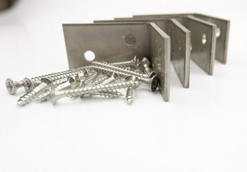 Taurus Stainless Steel Decking Handrail Bracket 50 x 50 x28mm + 16 Screws Kit