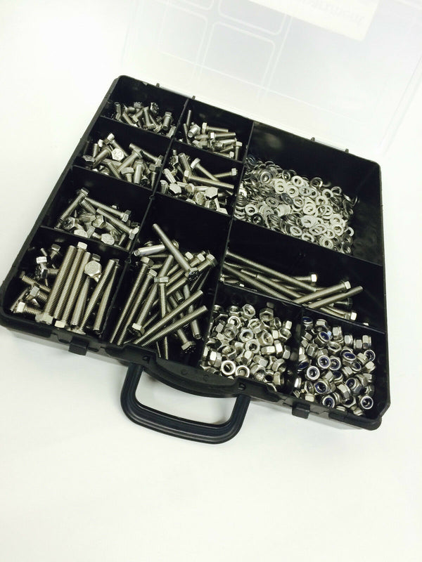 1240pcs M5 ASSORTED BOLTS NUTS AND WASHERS KIT SET A2 STAINLESS DIN933 BOX SET