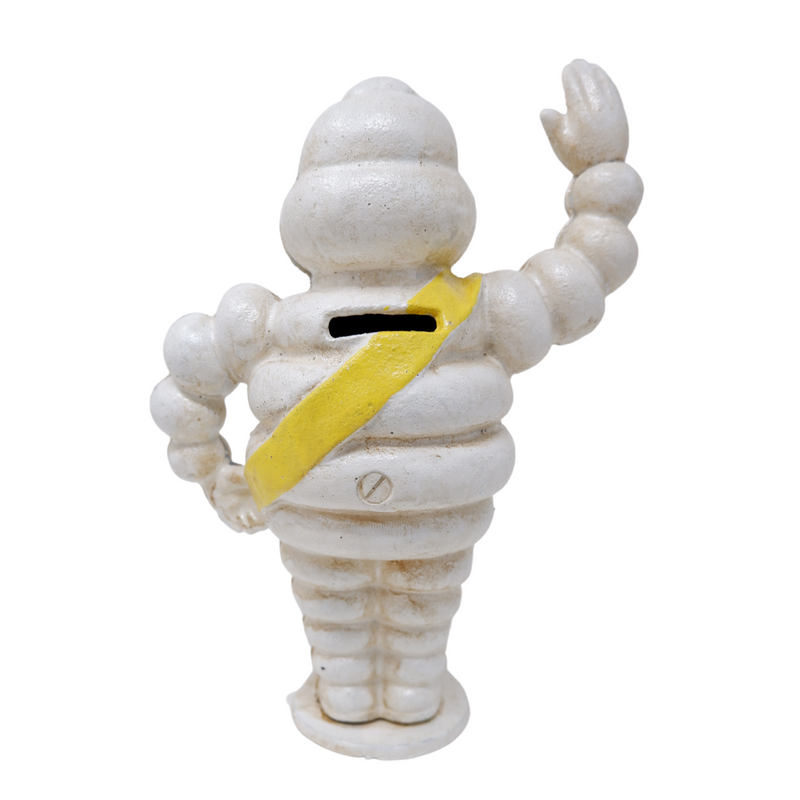 Cast Iron Waving Michelin Man Money Box Coin Bank Mascot Bibendum Tyres
