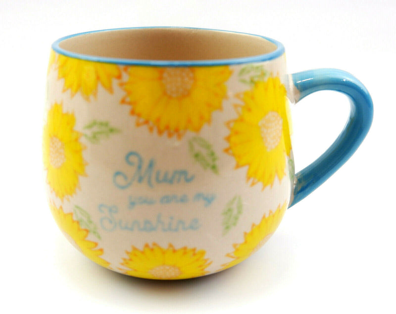 Mum Mummy Mam Day Sunflower You Are My Sunshine Bright Blue Mug Cup Tea Coffee