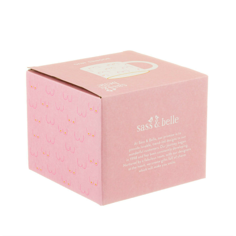 Sass & Belle Girl Power Boobie Gold Ceramic Mug Gift Boxed 315ml Coffee Tea Cup