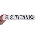 Cast Iron S. S. Titanic Black and White Hand Painted Metal Wall Sign Plaque Ship