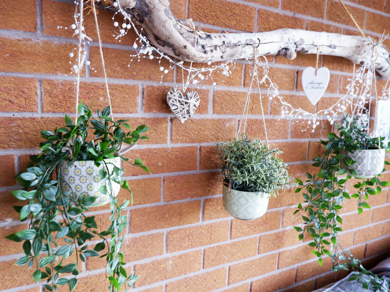 Set of 3 Hanging Ceramic Flower Plant Pot House Indoor Outdoor Houseplant Garden