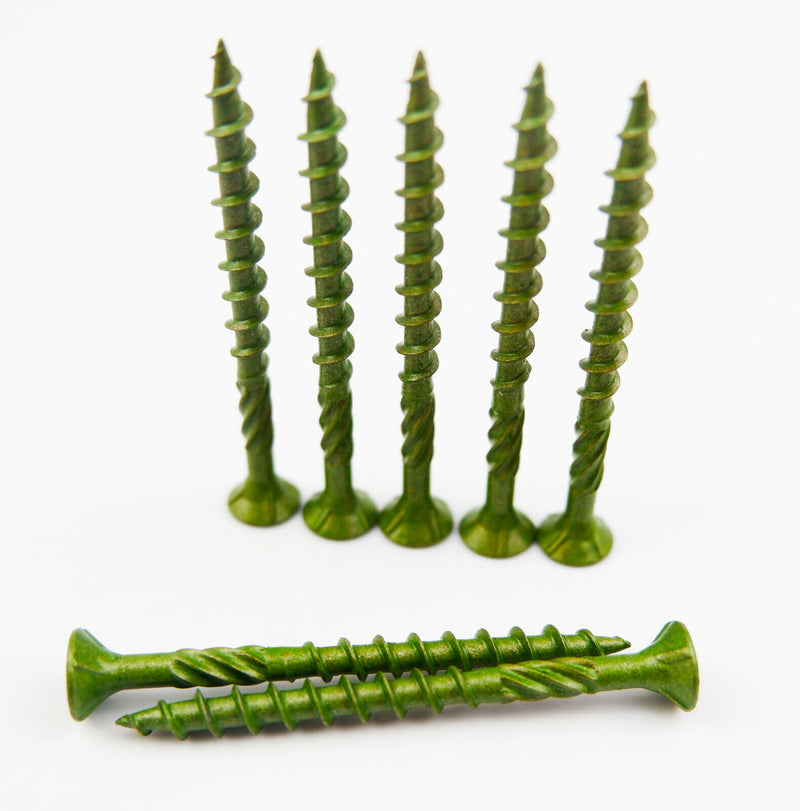 TIMco GREEN DECKING SCREWS 4.5 x 50mm COATED POZI COUNTERSUNK CSK EXTERIOR PZ2