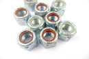 Pack of 10, 5/8" UNC Coarse Thread Nyloc Nuts , bright zinc plated, 15/16"AF