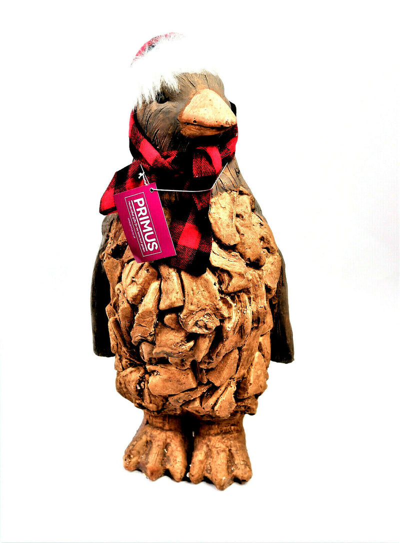 Christmas Penguin Primus Wood Effect Frost Proof Ornament Garden Home Animal