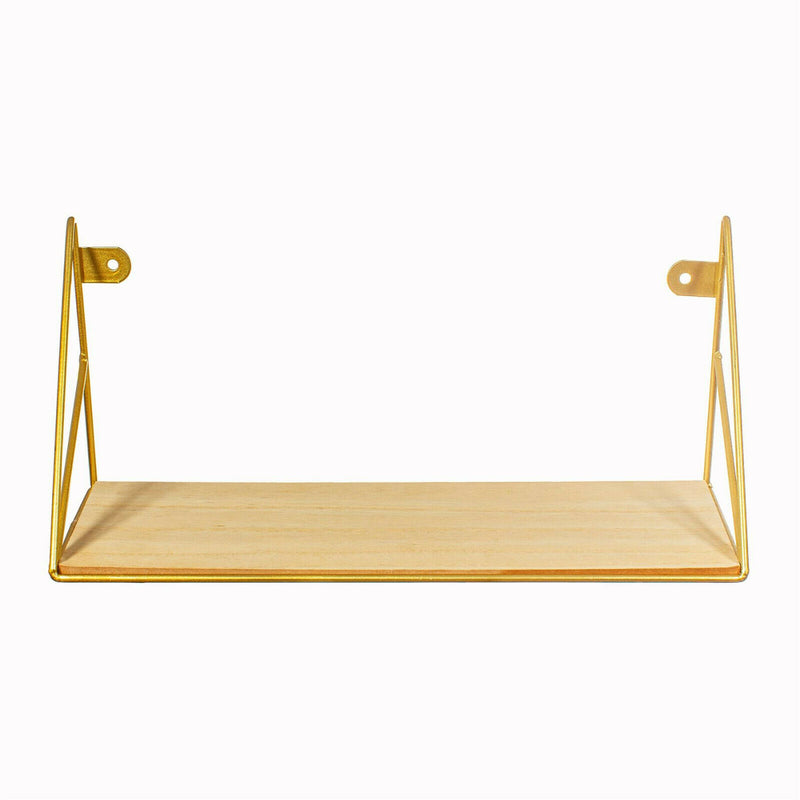 Sass & Belle Gold Loft Metal Wall Shelf Modern Storage Hanging Hallway Shelves