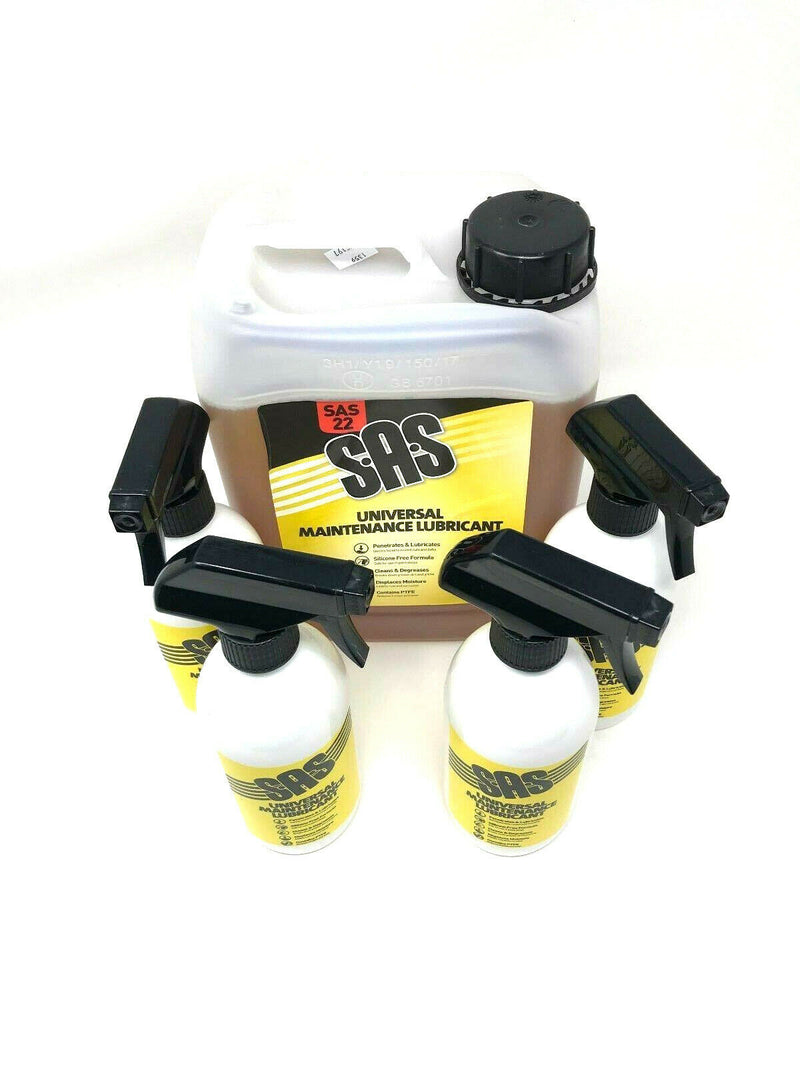 SAS22 5lt Maintenance spray oil water displacing + trigger bottle WD 40 Type