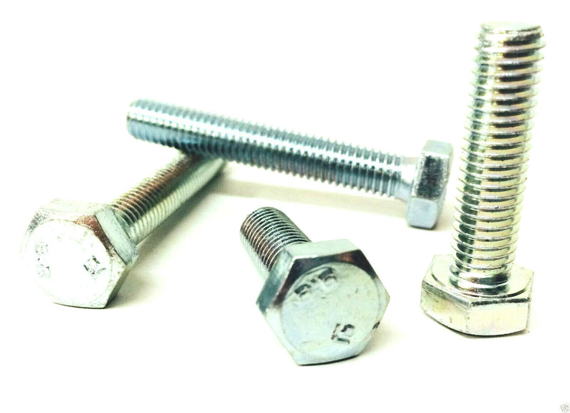 M4 M5 M6 M7 M8 Hex Head Setscrew - Hexagon Bolts BZP Zinc Plated Various Lengths