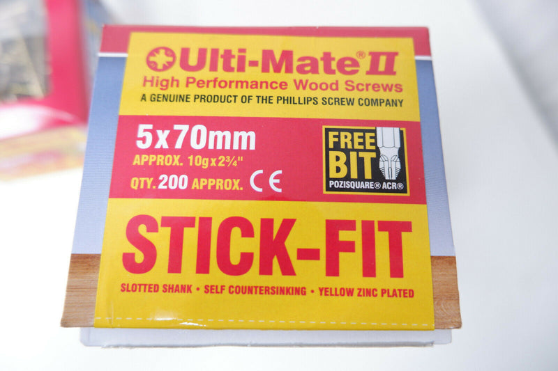 New Ulti-Mate II Stick-Fit Zinc & Yellow Plated Screw Assortment 1000 Pack, DIY
