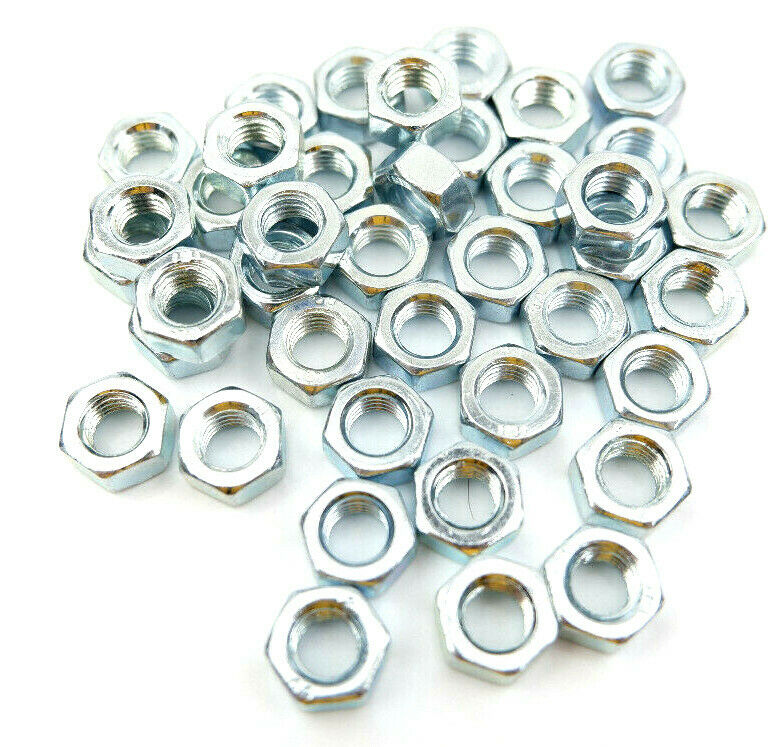 Bright zinc Plated Metric Hexagon Hex Full Nuts DIN 934 M4 M5 M6 M8 M10 M12