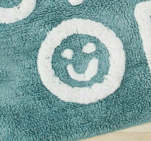 Sass & Belle - Strip Off Blue Bath Mat 100% Cotton Shower Mat Bathroom Floor