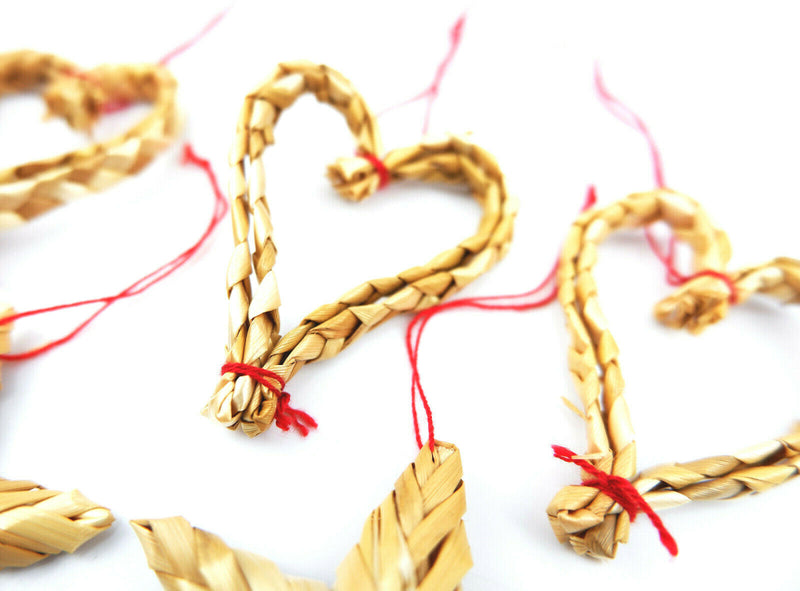 Traditional Straw Christmas Scandinavian Nordic Festive Decorations Set of 12