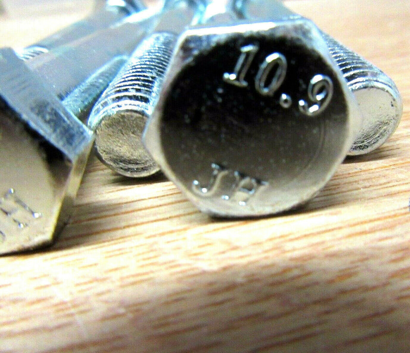 M12 12mm x 100mm Long High Tensile Bolts Grade 10.9 Bright Zinc Plated