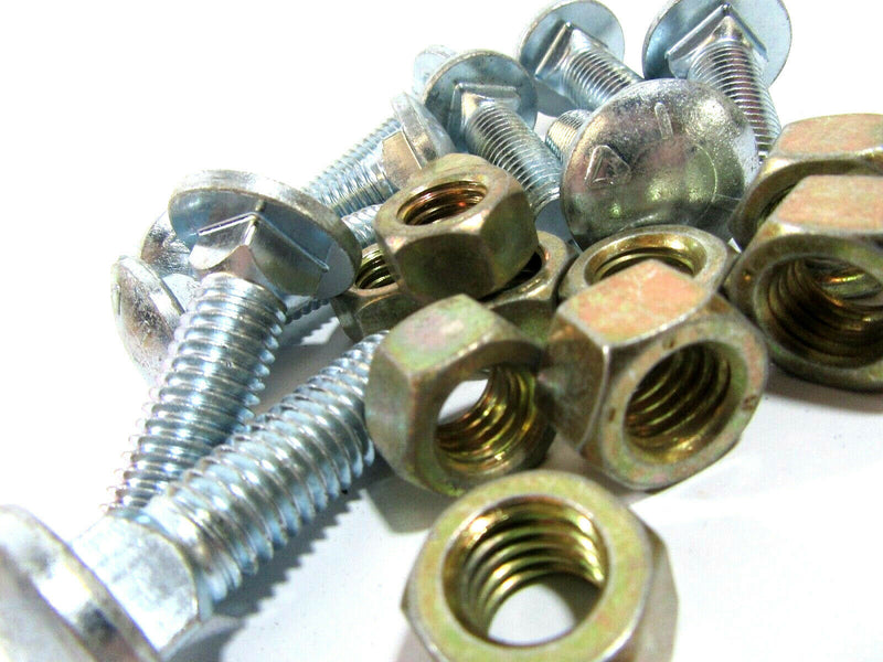 1/2 UNC x 1 1/2 Cup Square Bolts Bright Zinc with Hex Nuts Old type Pack of 10