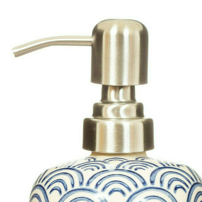 Sass and Belle Blue Wave Pattern Soap dispenser Bathroom Kitchen Hands Wash
