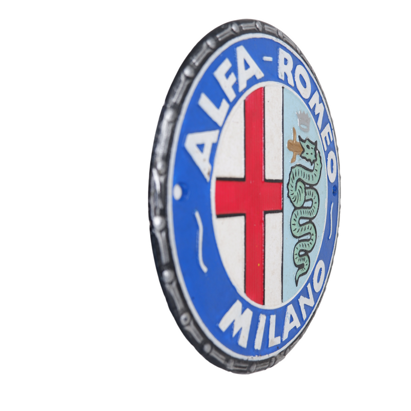 Cast Iron Alfa Romeo Milano Serpent Car Logo Plaque Wall Sign Garage Vintage