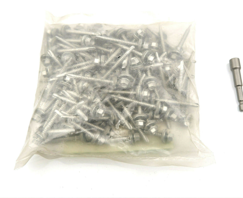 (Pack OF 100) 5.5 x 57mm Tech Screws for roofing & cladding self drill tek screw
