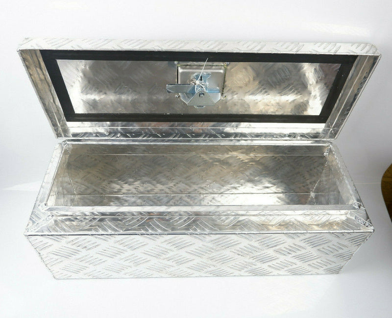 Aluminium Checker Plate Lockable Underbody Tool box Storage Box For Ifor Williams 26" x 9" x 9