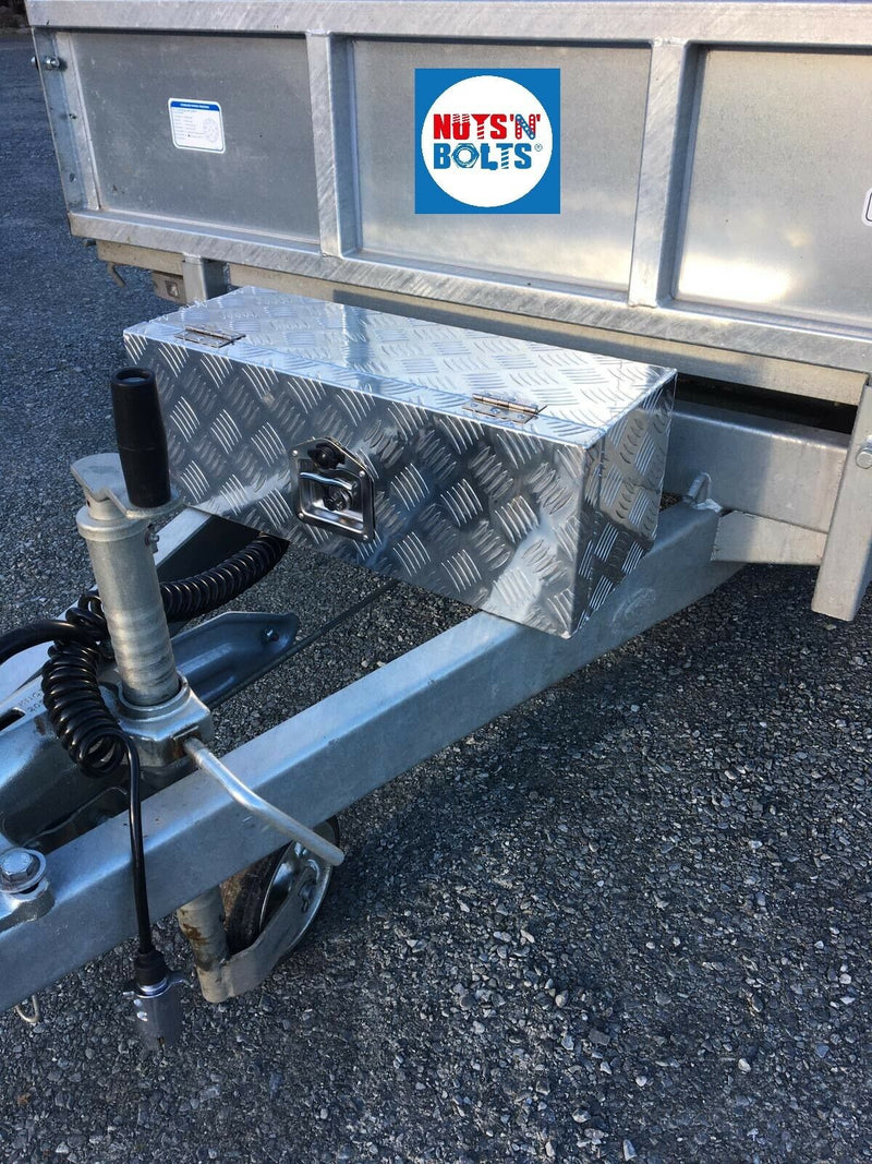 Aluminium Checker Plate Lockable Underbody Tool box Storage Box For Ifor Williams 26" x 9" x 9
