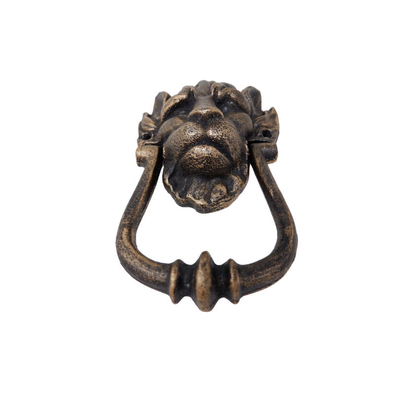 Cast Iron No.10 Downing Street Doorknocker Antique Brass Lion Head Front Door