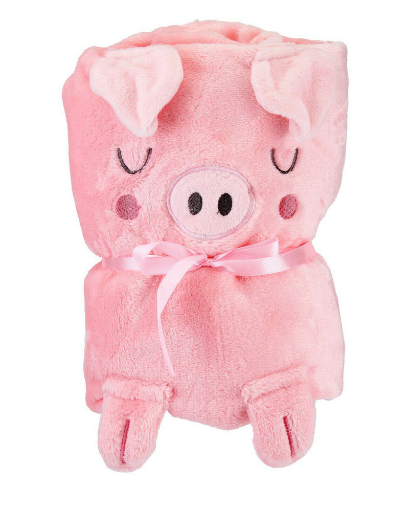 Oink The Piglet Pig Farm Baby Blanket Soft & Cute Cuddly Nursery Bed Gift
